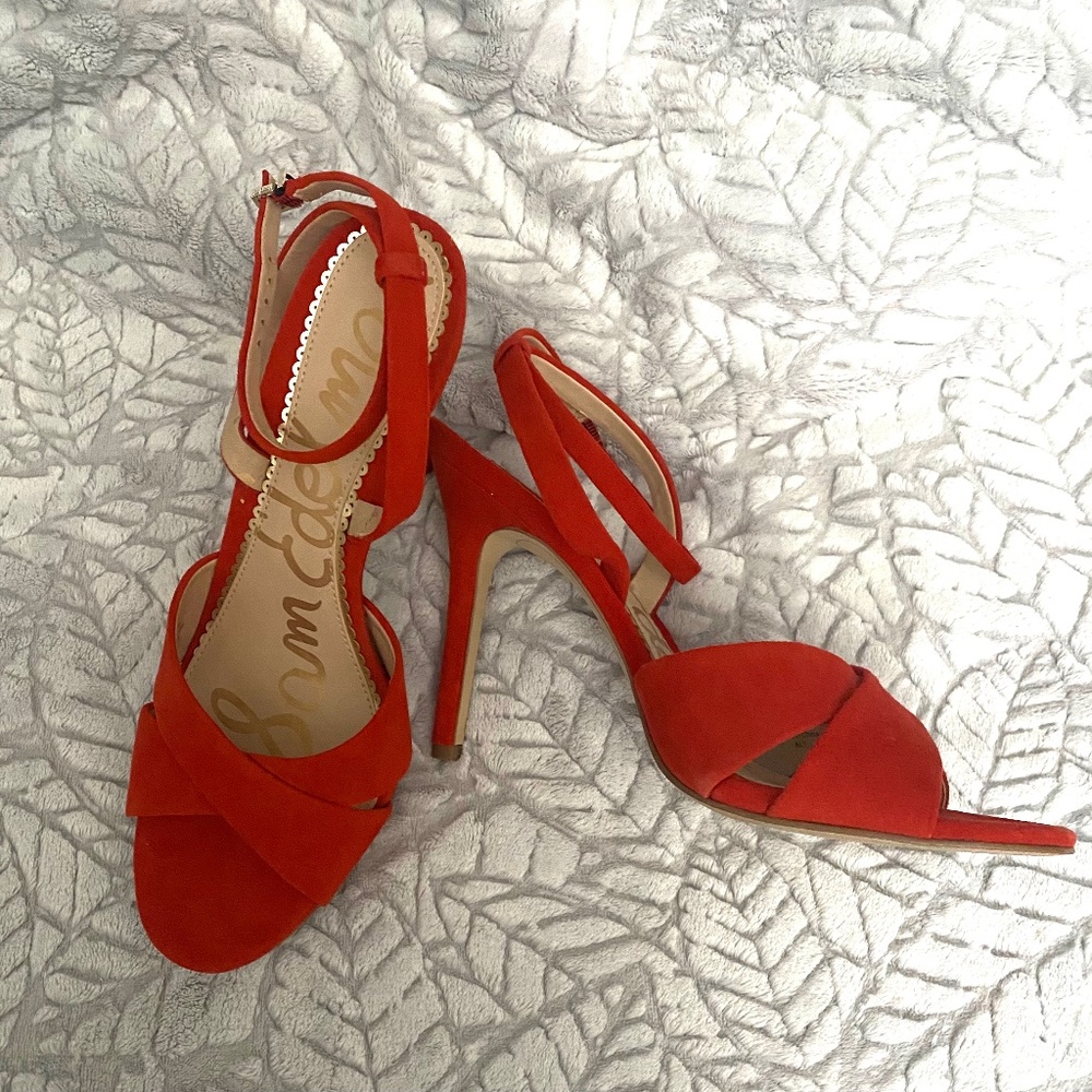 Sam Edelman Red/Orange Stilettos Sandals